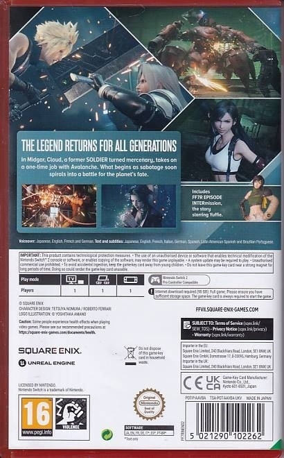 Final Fantasy VII Remake Intergrade - Nintendo Switch 2 (A-Grade) (Brugt)